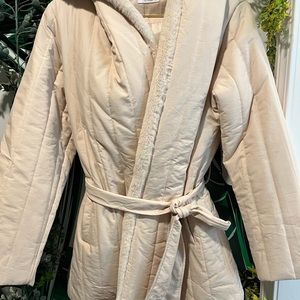 Hooded fur puffer jacket